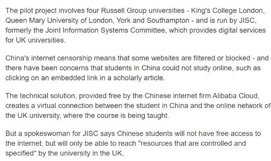 斥巨资开发了“学术教学专用网”，专供中国留学生使用！